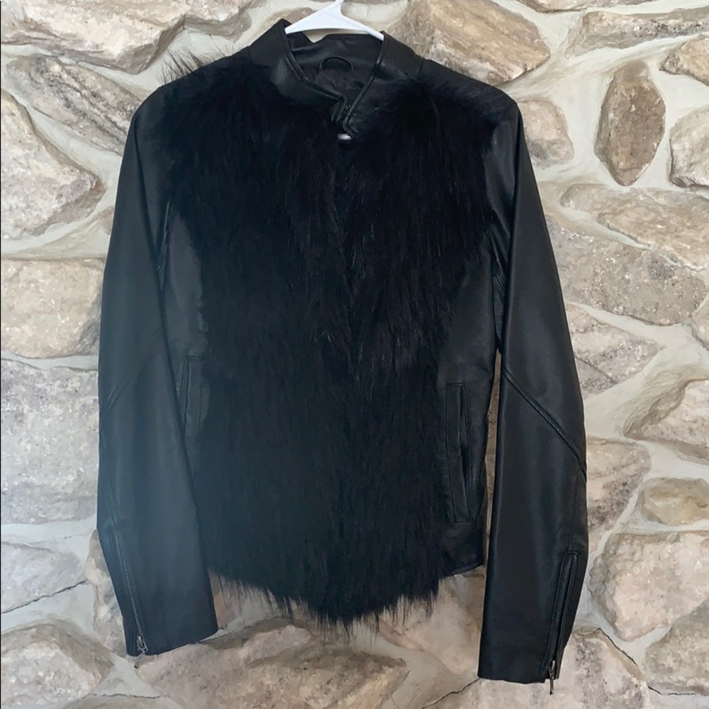 Piperlime Collection Faux Leather Faux Fur Jacket